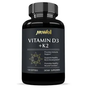Vitamin D3 K2 Supplement Softgels,with Vitamin D3 5000iu - Vitamin K2 100mcg - 120 Veggie Softgels