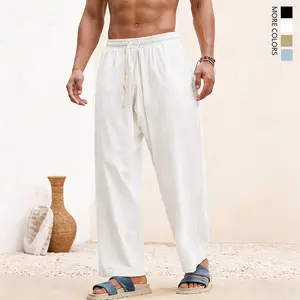 TOOTD Curated — Men’s Loose Casual Pants, Linen Material, Lightweight and Breathable for Summer Daily Wear, Beach Pants, Vacation Outfit, Men’s Bottoms, TikTok Selected