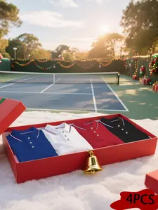 4-Pack Men's Classic Casual Short Sleeve Polo Shirts, Comfortable Breathable Solid Color, Button Details, Ideal for Spring Summer Fall