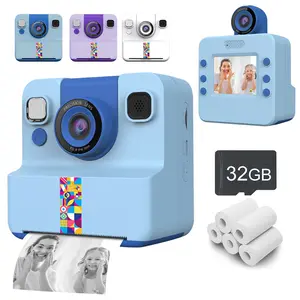 Kids Instant Print Camera, Dual 48 Megapixel High-definition Cameras, 2.4-inch LCD Display, 1080P Video Recording, 180 ° Flip Lens, 32GB Storage Card, Ideal Gift For Boys And Girls