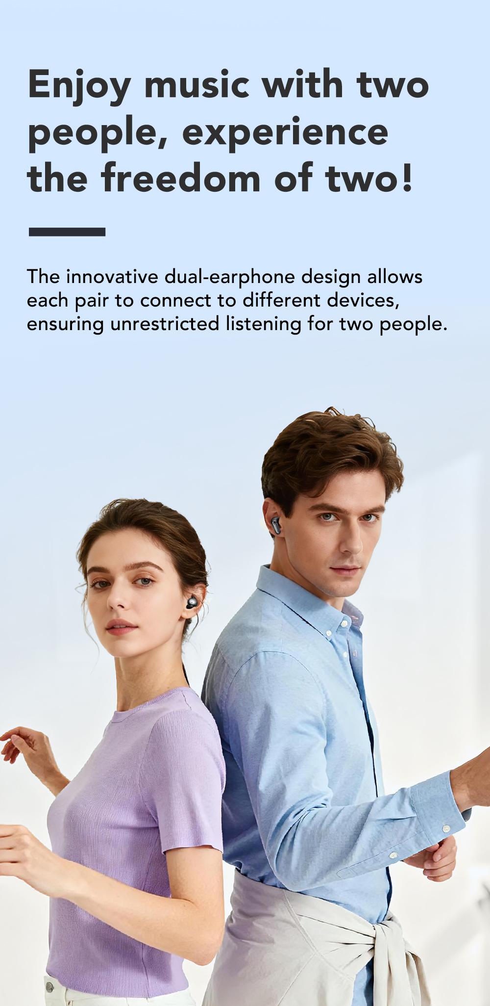 MINISO MS108 Wireless Headphones In-ear Design Noise Cancelling True Wireless Earbuds with Digital Display Bluetooth 6.0 Gaming Headset for Running Exercising Lightweight Fitness Earphones