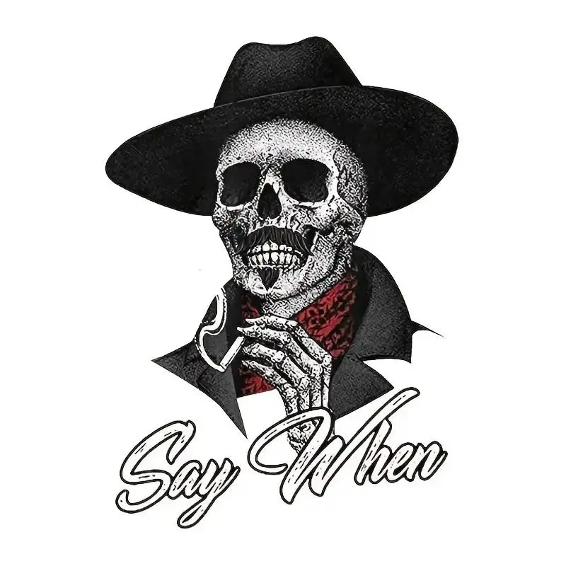 Funny Skull Design Sticker, Universal Decorative Sticker for Laptop & Car, Truck Sticker, Vinyl Sticker for Car Decor, Halloween