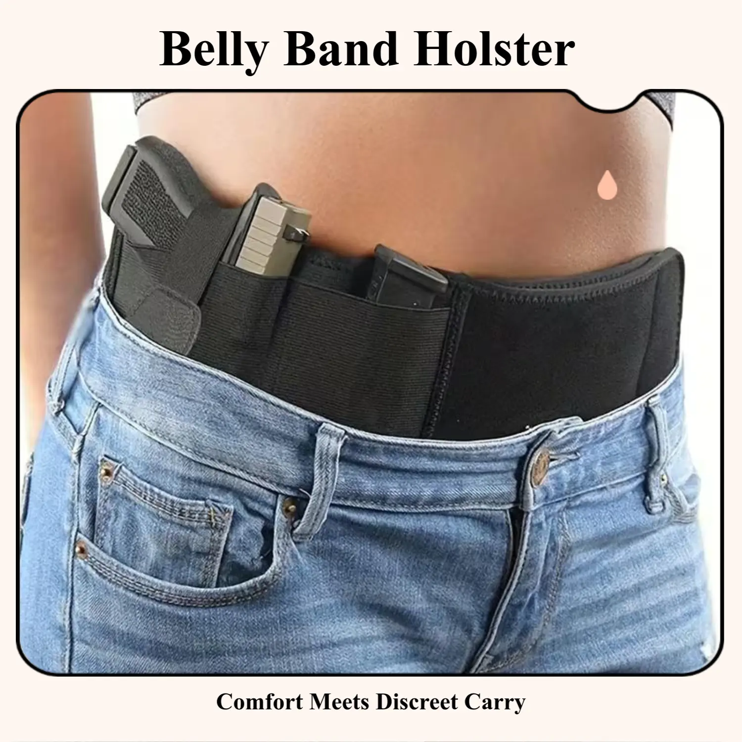 Breathable Elastic Fabric Mid Waist Belly Band Holster for Concealed Carry - Reliable Secure Tactical Gear for Adults, Snug Wrap for Everyday Use & Outdoor Recreations, Unisex Fit, All Users