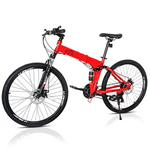 CampingSurvivals 26-inch Shimano TX30 high-carbon steel 100kg 21-speed red and black mountain bike