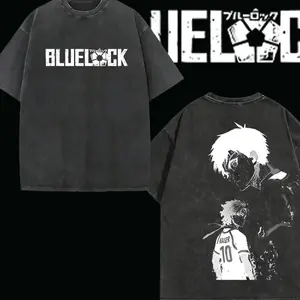 valentine shirts KAISER x ISAGI Blue Lock Anime Double Printed Vintage Washed Tee Unisex Oversize Anime Manga Washed Heavyweight Cotton T-shirt, Gift For Anime Fan, Anime Lover KL2