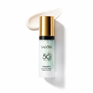 Three-Color Isolation Cream SPF 50+ | All-in-One Sunscreen & Color Corrector for Redness & Sallow Skin | Waterproof Makeup Base