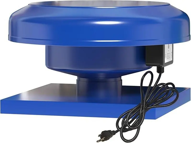 1236 CFM Roof Mounted Extractor Fan - Constant Speed Ventilator with NSK/SKF Bearings, Corrosion-Resistant Metal Shell, 120V, 2500 RPM, ETL Listed for Warehouse, Greenhouse Ventilation
