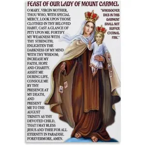 Our Lady of Mount Carmel Catholic Poster (5) Canvas Print Aesthetic Decor Bedroom Bathroom Preppy Dorm Home Posters Garage Decor 16x24inch(40x60cm) Unframe-style Ornaments Artistic