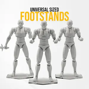 Action Figure Stand (Peg Footstands) - 9 Pack - Universal Sizing - 2.8mm-3.4mm Peg Sizes - Non-Acrylic (DURABLE) - Action Figure Accessories