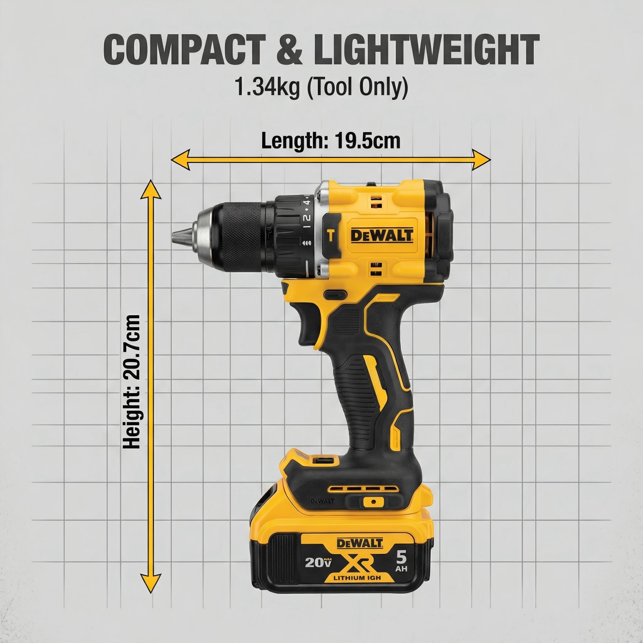 Dewalt DCF805 20V Drill Bundle: 0-34000bpm Impact Rate, 1.34-2.02kg, One Battery & Charger
