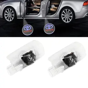 2Pcs Toyota Models Car Door Welcome Light LED Logo Projector Lamp Led Car Lights Interior Auto Accessories For TOYOTA Corolla Prado Land Cruiser Highlander AVALON Prius Harrier Alphard GT86 Camry