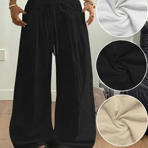 Women's Bohemian Style Casual Pants Trouser, Low Waist Baggy Oversize Loose-Fitting Design, Comfortable Daily Wear, Perfect for Vacation & Everyday, Thin Bottom Fabric
