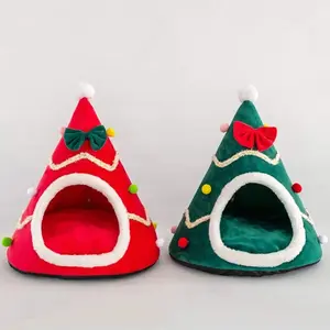 Festive Christmas Tree Pet Bed - Keep Your Cat Warm and Cozy This Winter