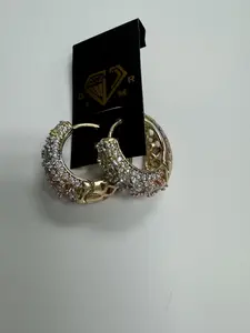 14K Gold Filled Three Tones Small Hoops Earrings with Elegant Design