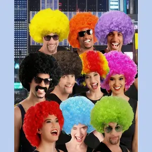 Funny Clown Wig Explosion Head, Christmas Costume New Year, Colorful Party Supplies Festival Seven-Color Wig, Unisex Carnival Clothing, Festival Ready, Fun Design