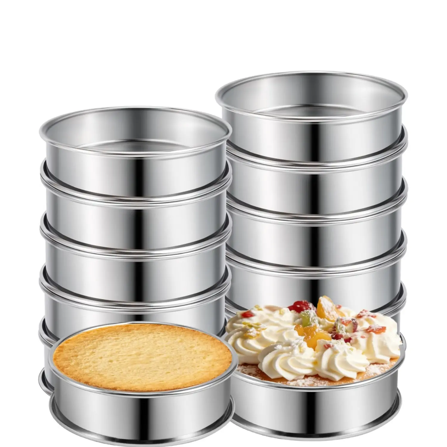 12Pcs 4 Inch English Muffin Rings Crumpet Rings Stainless Steel Double Rolled Tart Rings, Round Metal Cooking Pastry Ring Molds for Crumpets Baking - Home Improvement.