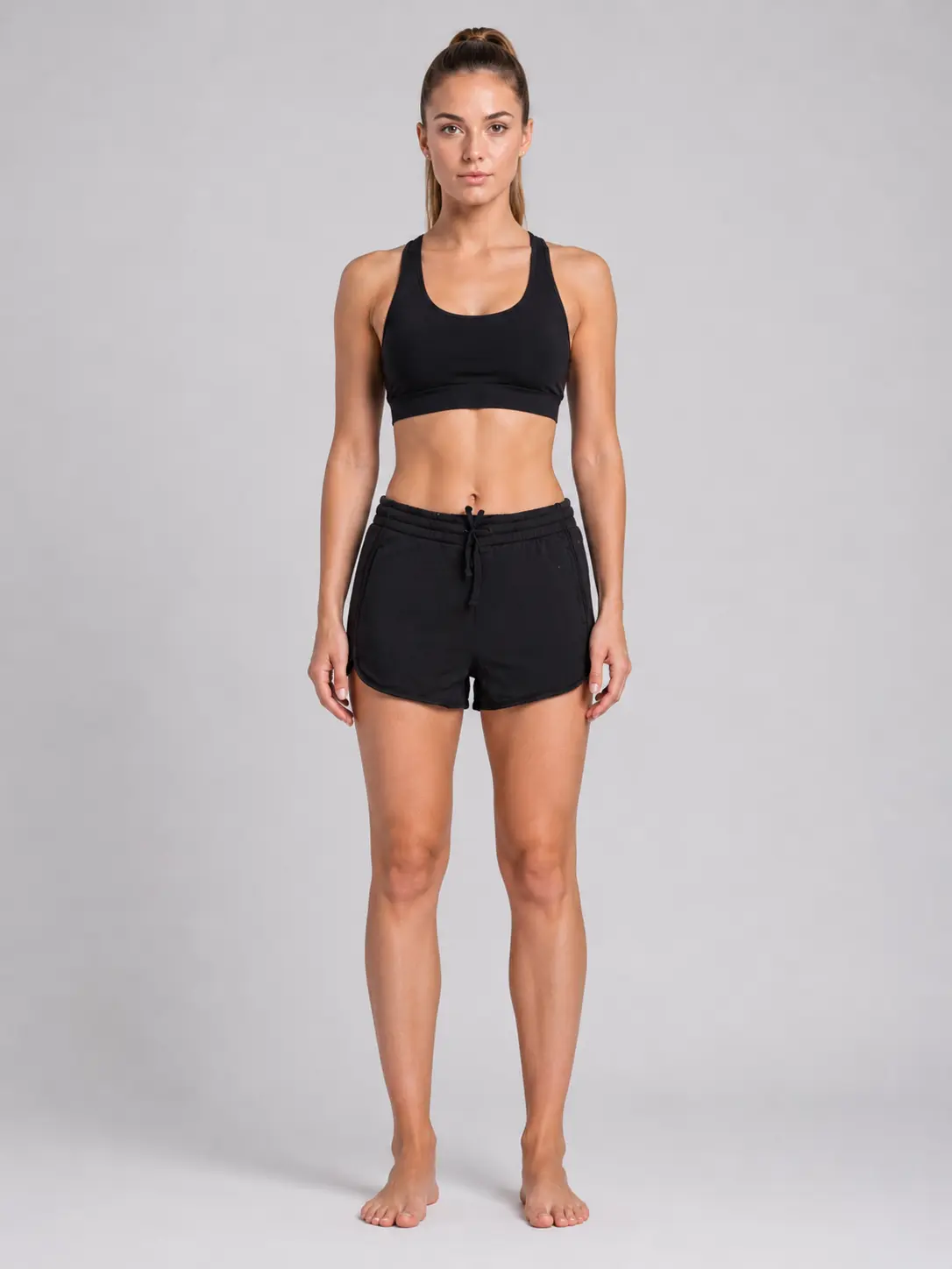 New York Laundry Women's 3-Inch Running Shorts with Drawstring Waistband and Pockets, Jet Black