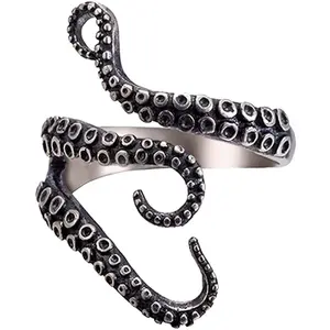 Retro Octopus Crochet Tension Ring Adjustable Retro Ring, Suitable for Men's and Women's Jewelry Gifts