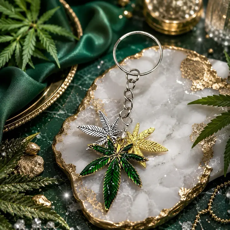 Maple Leaf Keychain - Resin & Metal Leaf Design, Functional Gift Idea