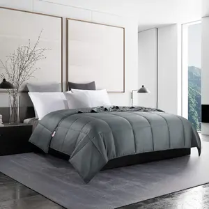 Lightweight Cooling Comforter Queen Size,100% Viscose Derived from Bamboo Shell Down Alternative Duvet Insert,Grey Soft All Season Comforter for Hot Sleepers,8 Corner Tabs