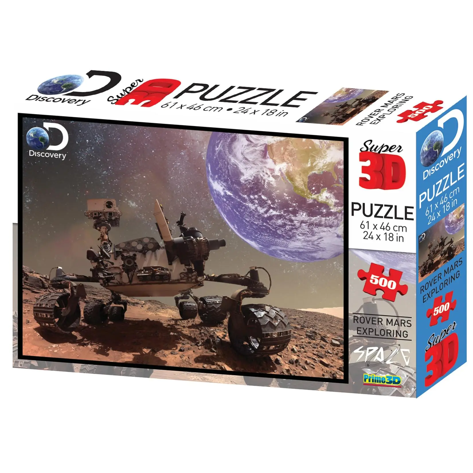 Discovery Channel Mars Rover Super 3D 500-Piece Puzzle Game, Unisex Powerhouse Toy for Birthdays