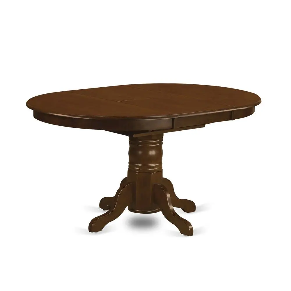 Elegant Oval Pedestal Dining Table with Butterfly Leaf for 6 Guests
