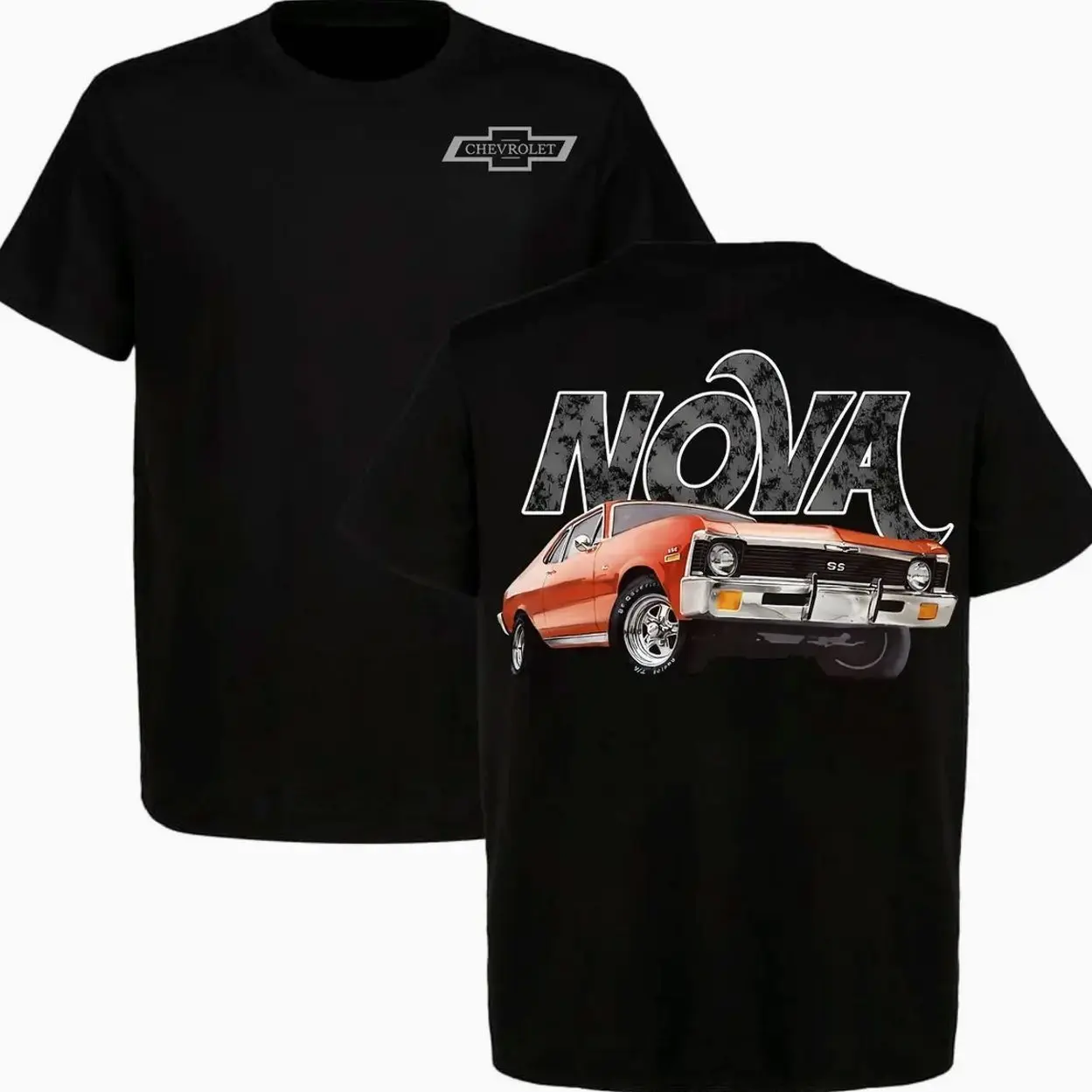 Retro Chevrolet Nova T-Shirt Muscle Car Racing Tee Men Cotton Short Sleeve 90s Styled Streetwear CH