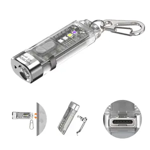 Summervibe Nicron K11 Pro 2.0 Rechargeable Keychain Flashlight, 400 Lumen Ultra Bright Mini EDC Torch, 4 Side Lights IPX4 Waterproof USB Rechargeable Portable Light for Camping Outdoor Emergency Use