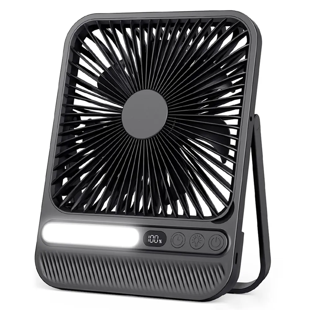 8000mAh Rechargeable Silent Portable  Desk Fan for Bedroom and  Office ,28H Long Lasting Desk Fan withLED Light, 9" Portable Desk Fan