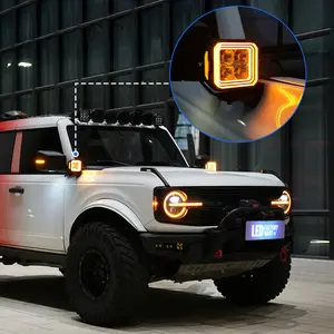 5-Inch White + Amber Dual-Mode A-Pillar Ditch LED Off Road Lights for Ford Bronco