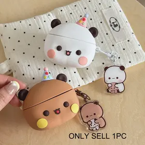 1 cute little bear shaped headphone case, cute wireless Bluetooth headphone case, drop resistant, durable and stylish accessory, suitable for AirPods pro3/1/2/3/4/pro/pro2 (different models may have different shapes)