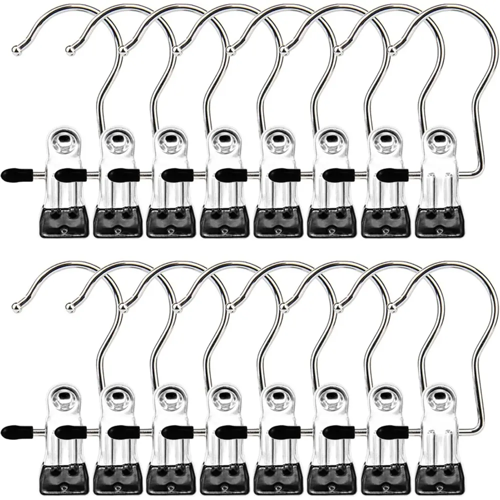 Hangers Clips, 16 Pack Hooks Hanging Clips Clothes Pins Closet Hanger Organizer Clamps Socks Towel Clips Heavy Duty Clothespins Bulk Hanger Clips For Closet,Travel Items Such As Pants,Socks,Handbags