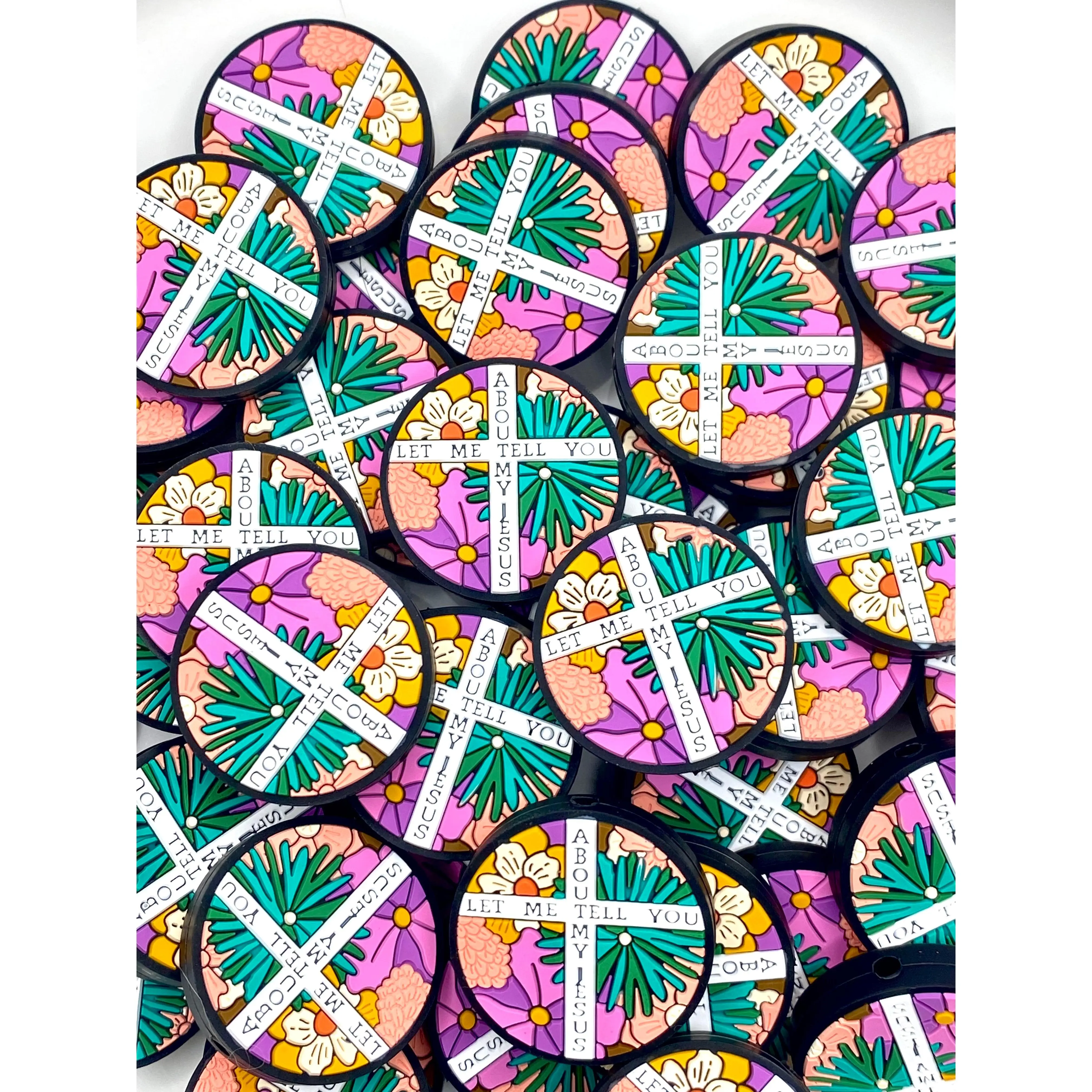 1pc Let Me Tell You About My Jesus Silicone Focal Beads - Faith, Jesus DIY Craft & Beading