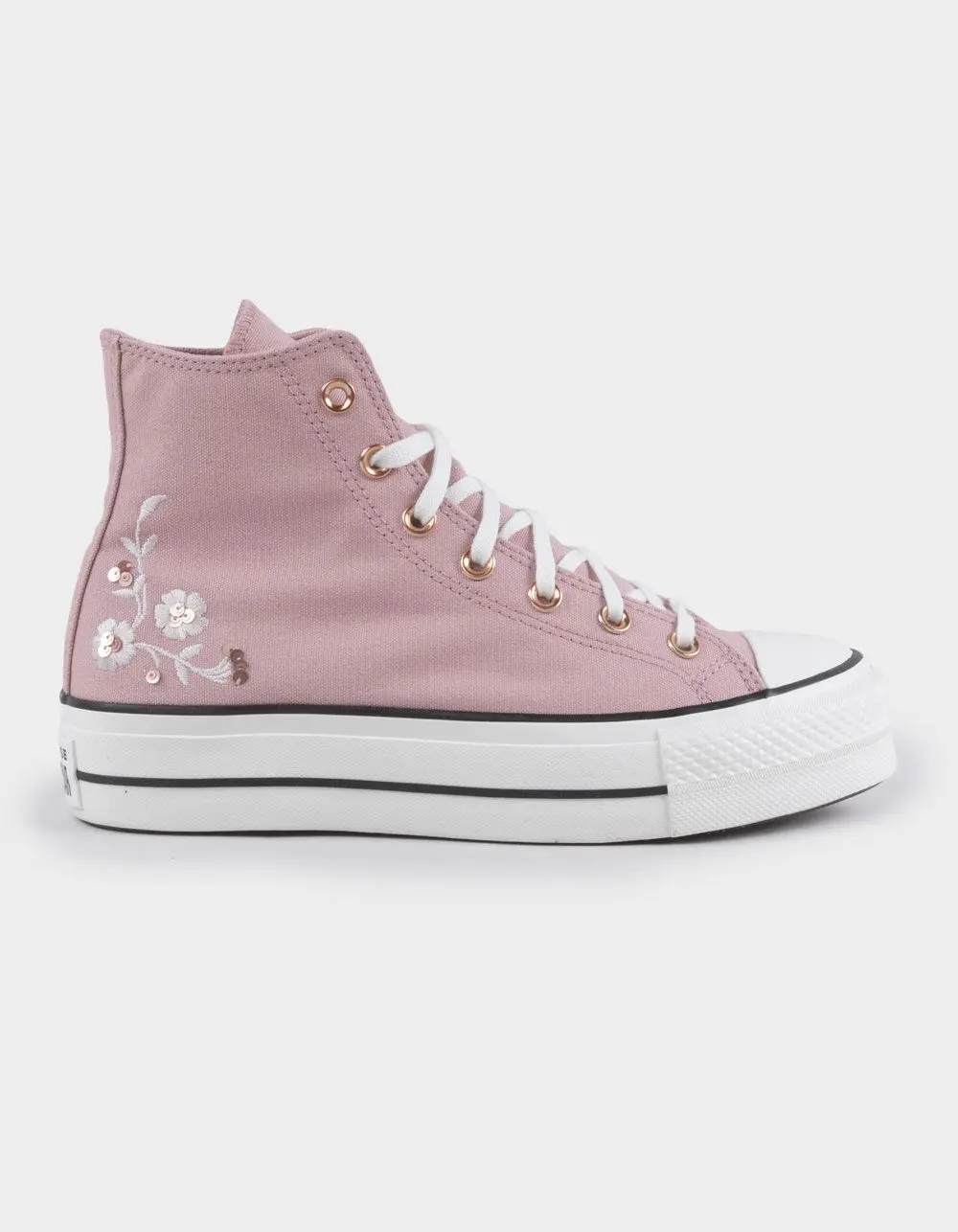 CONVERSE Chuck Taylor All Star Lift Sequin Floral Womens High Top Platform Shoes CONVERSE Chuck Taylor All Star Lift Sequin Floral Womens High Top Platform Shoes
