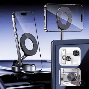 Upgraded Vacuum Magnetic Car Phone Holder With 360° Rotation and Super Strong Suction. Easy to Install and Usable on Car Desktops. Foldable Suction Cup Design Compatible With MagSafe iPhones and Android Phones outdoorfun