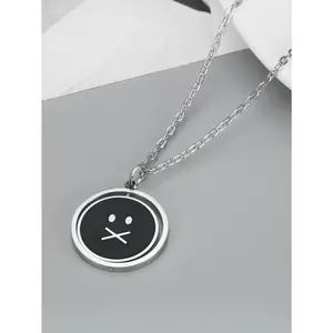 Ins-style X-mouth Smiley Face Necklace, Playful Vibe Versatile Clavicle Chain