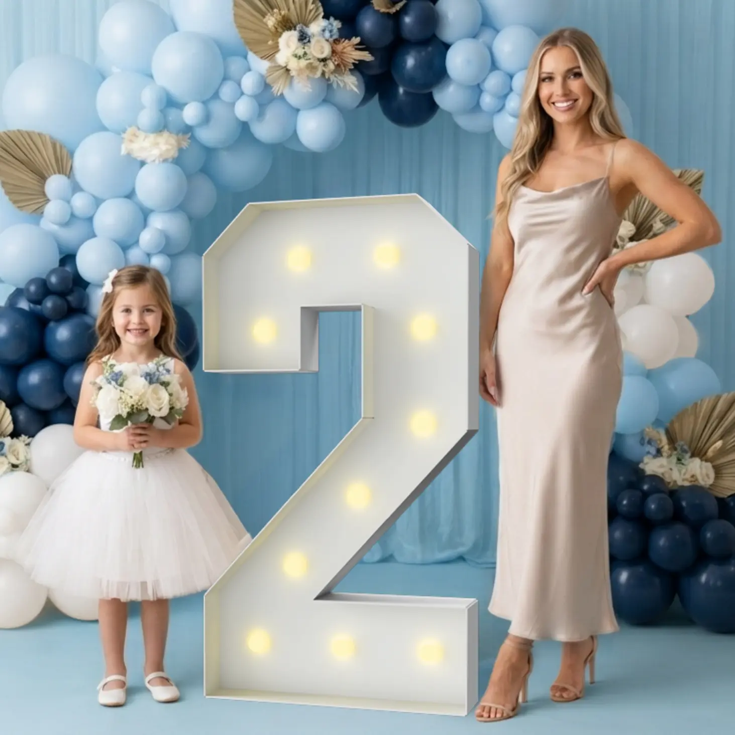4FT Light Up Numbers 0-9, DIY Assembly, LED Warm Paper Foam Marquee Numbers for First Birthday Party Birthdays Graduation Party Wedding Baby Shower