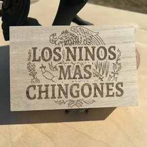 Los ninos Mas Chingones Shot Glass Set with Custom Engraving - Durable Glass Material, Decorative Wooden Box, Perfect Gift for Drinkware Stylish