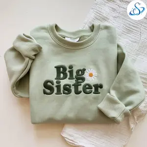 Big Sister Embroidered Sweatshirt, Sibling Announcement Gift, New Big Sister Shirt, Baby Reveal Outfit, Pregnancy Announcement Crewneck, Baby Shower Gift, Cute Kids Apparel, Family Matching Outfit, Toddler Girl Sweatshirt, Sister Promotion Gift