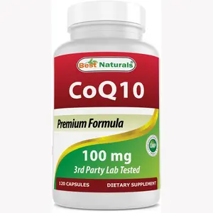 Best Naturals CoQ10 100 mg 120 Capsules Supports Cardiovascular Health Non-GMO Gluten-Free USA Made GMP Compliant