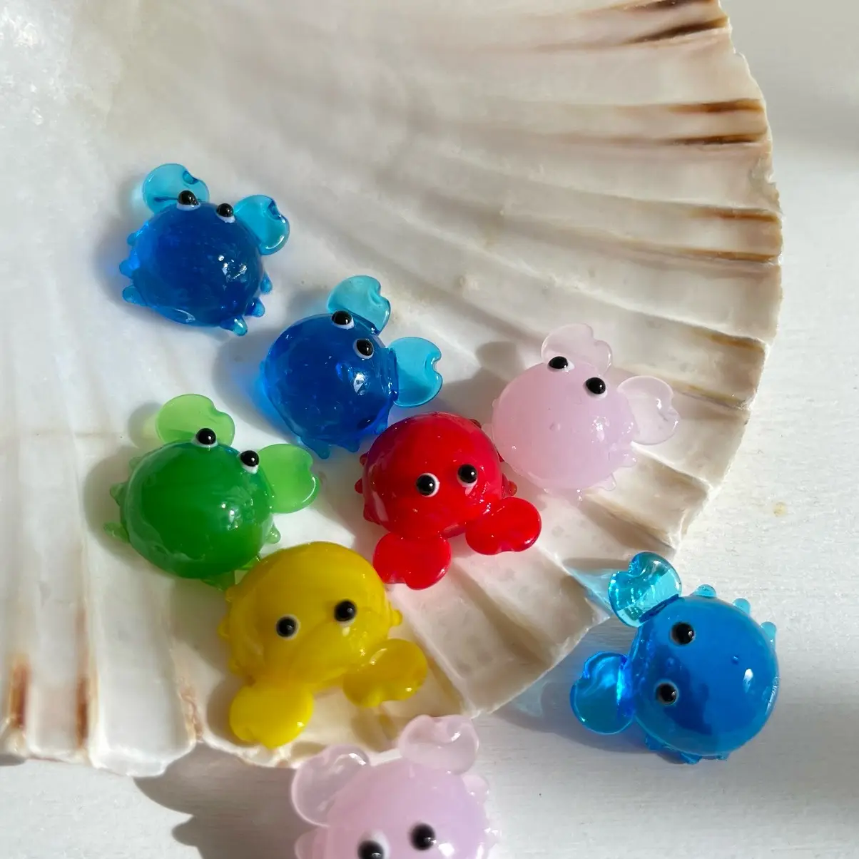 Blown Glass crab Figurine | mini glass crabl Glass crab sculpture  | baby crab figurine glass crab aquarium decor Handmade Sculpture