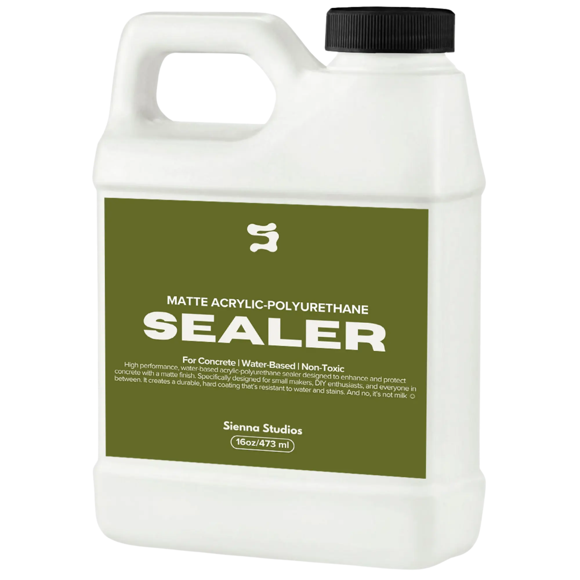 Sienna Studios Acrylic-Polyurethane Sealer for Concrete, Cement & Jesmonite Crafts – Matte Clear Finish – Food Safe, Non-Toxic, Water Resistant, Non-Yellowing – Seals Trays, Coasters & Candle Vessels – 16oz
