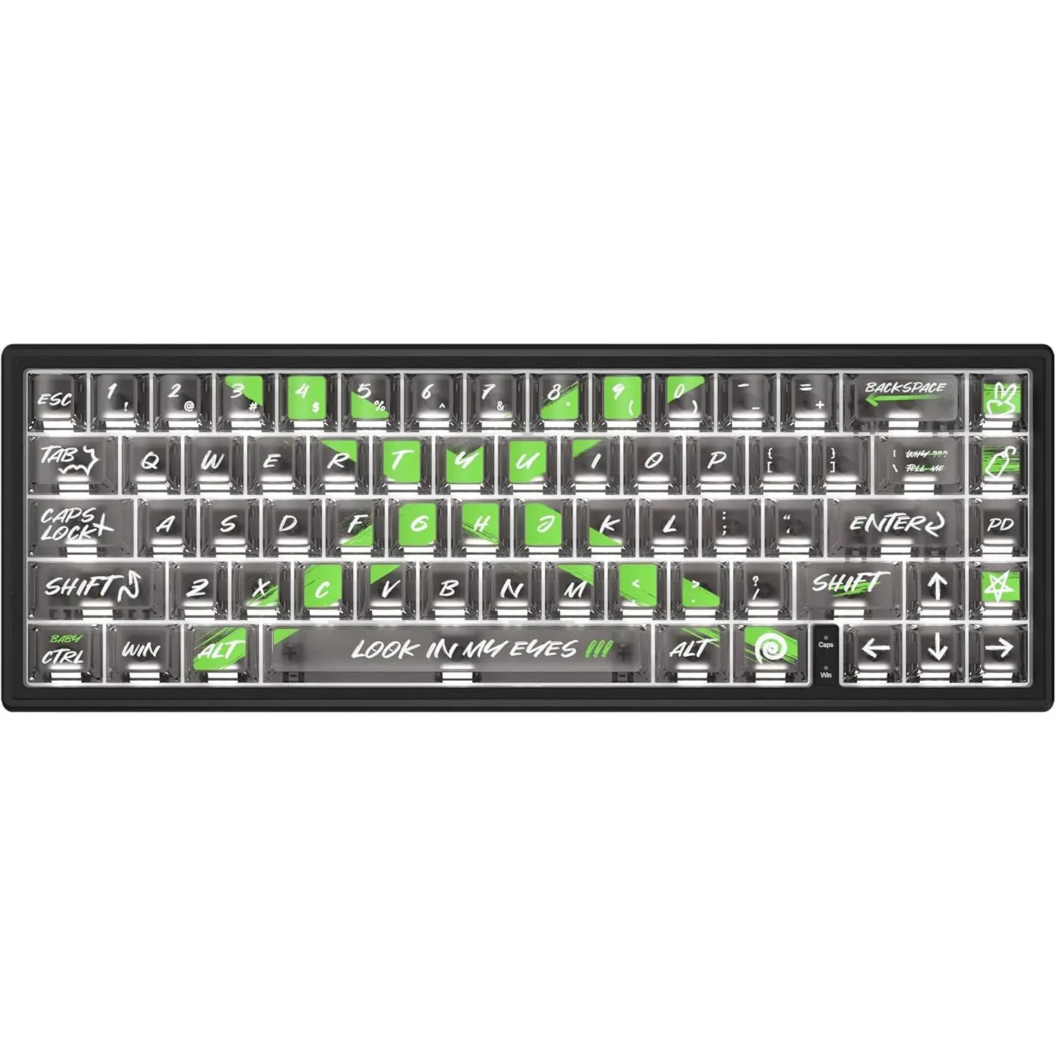 Womier Transparent Keycaps,Custom Cherry Profile Keycaps Set Fit for 60% 65% 75% US Layout Keyboard