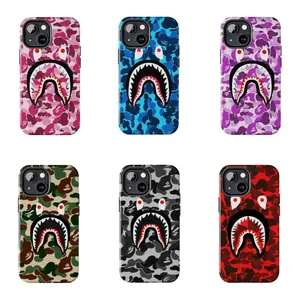 Shark Camo bape  Patchwork Phone Case — Compatible with iPhone 17 / 16 / 15 / 14 / 13 / 12 Series; Hard-Shell Protection, Unique Design, The Perfect Gift Choice.