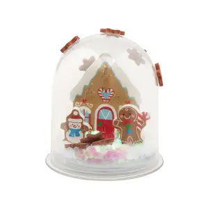 2" x 2" Gingerbread House Christmas Glitter Snow Globe Craft Kit - Makes 12