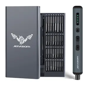 JENABOM cordless electric screwdriver set with LED lights, fast charging precision screwdriver set, magnetic screwdriver head, suitable for DIY enthusiasts, home repair tools, USB Rechargeable Screwdriver