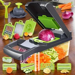 Pro-Series 17-in-1 Vegetable Chopper,Slicer, VeggieChopper, Food Chopper with Container, Vegetable Cutter &Spiralizer for Onion Salad (Home Essential Gadget &Kitchen)