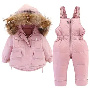 [Winter Snowsuit Set] Youngsters Winter Snowsuit Set for Boys and Girls, Two-Piece Outdoor Sports Thickened Youngsters' Winter Wear Ski Suit