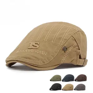 2025 Hat Men's Spring Summer  Embroidery Cotton Cap British Vintage Fashion Forward Hat Women's Casual Beret Youth Hat