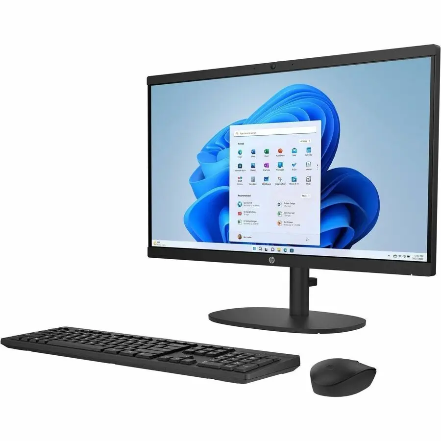 HP 22-dg0000i All-in-One Computer - Intel N-Series N200 - 8 GB - 512 GB SSD - 21.4" Full HD - Desktop - Jet Black -Keyboard - Mouse
